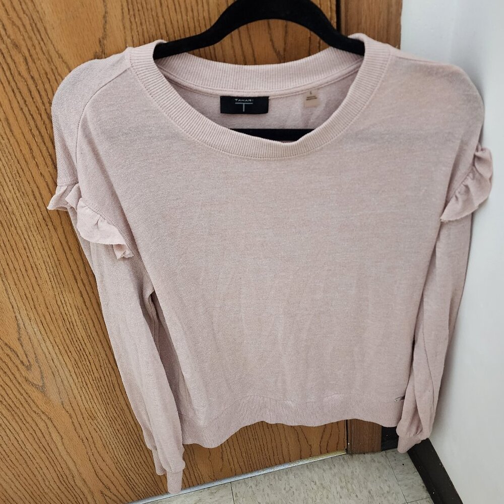 Women's Tahari light pink long sleeve shirt size Small